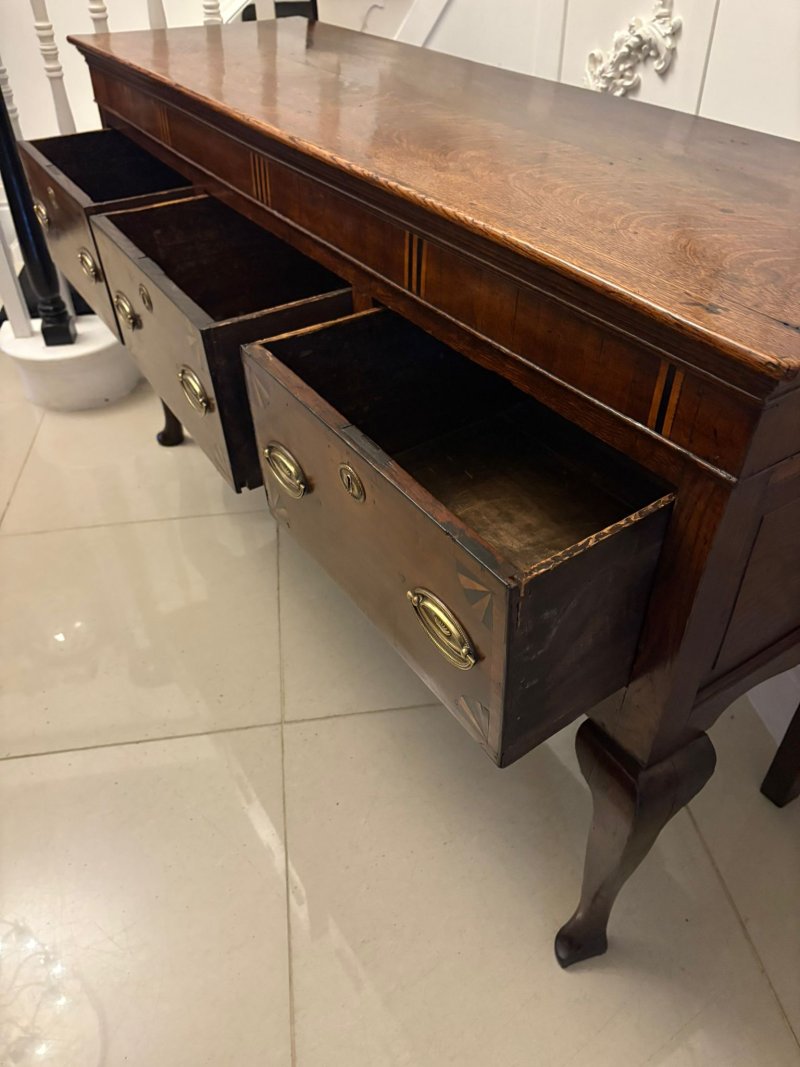 Antique 18th Century George III Oak & Mahogany Dresser Base